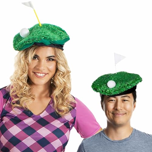 D.A.Y. Republic Adults Crazy Golf Beret Hat with Flag and Ball Unisex Funny Novelty Sports, Silly Stag, Hen Do Hat, Fancy Dress Accessories, Pub Golf