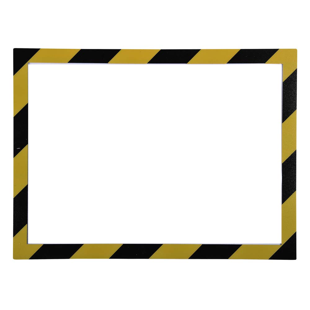 Exacompta - Ref 39209E - Magnetic Wall Display Pocket - Suitable for A4 Documents, 3 Magnetic Sides & 1 Open Side for Insertion, Ideal for Notes & Posters - Yellow & Black