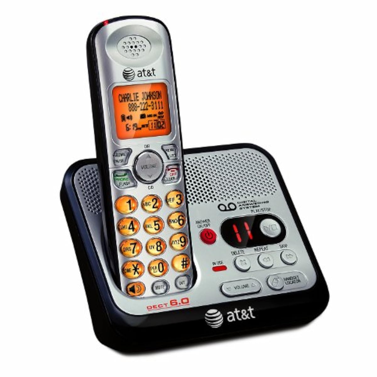 ATT EL52100 DECT 6.0 Cordless Phone with Digital Answering System and