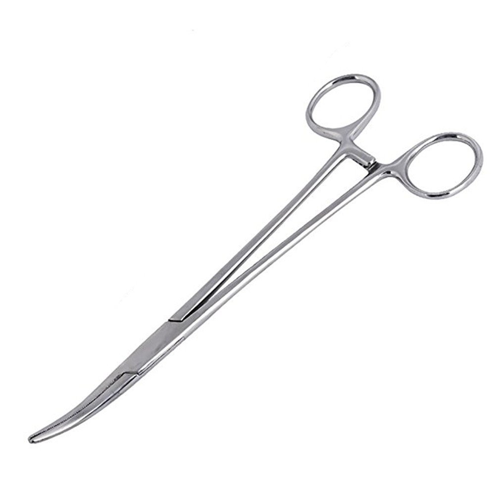 WUWYOUWL Hemostat Forceps, Stainless Steel Dog Cat Pet Scissors Ear Hair Clamp Fishing Scissors Tools (12.5cm Bent)
