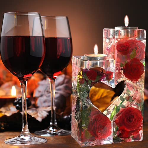 24Pcs Heart Shape Tealight Resin Candle Holder Molds Kit for Epoxy