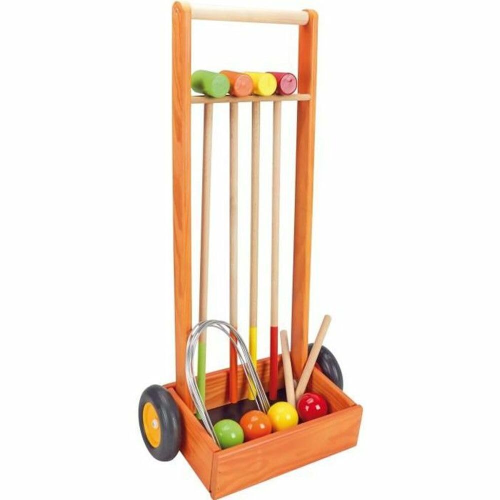 Jeujura JeujuraJ8602 Wooden Croquet Game for 4 Players with Trolley