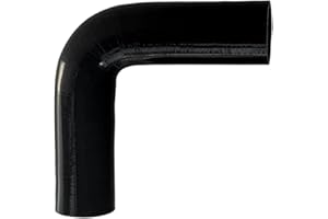Haturmyko ID 2 inch 90 Degree Silicone Elbow Coupler Hose, 7" Leg Length Universal 4-Ply Reinforced Silicone Straight Turbo Pipe Elbow Intake Radiator Hose Black