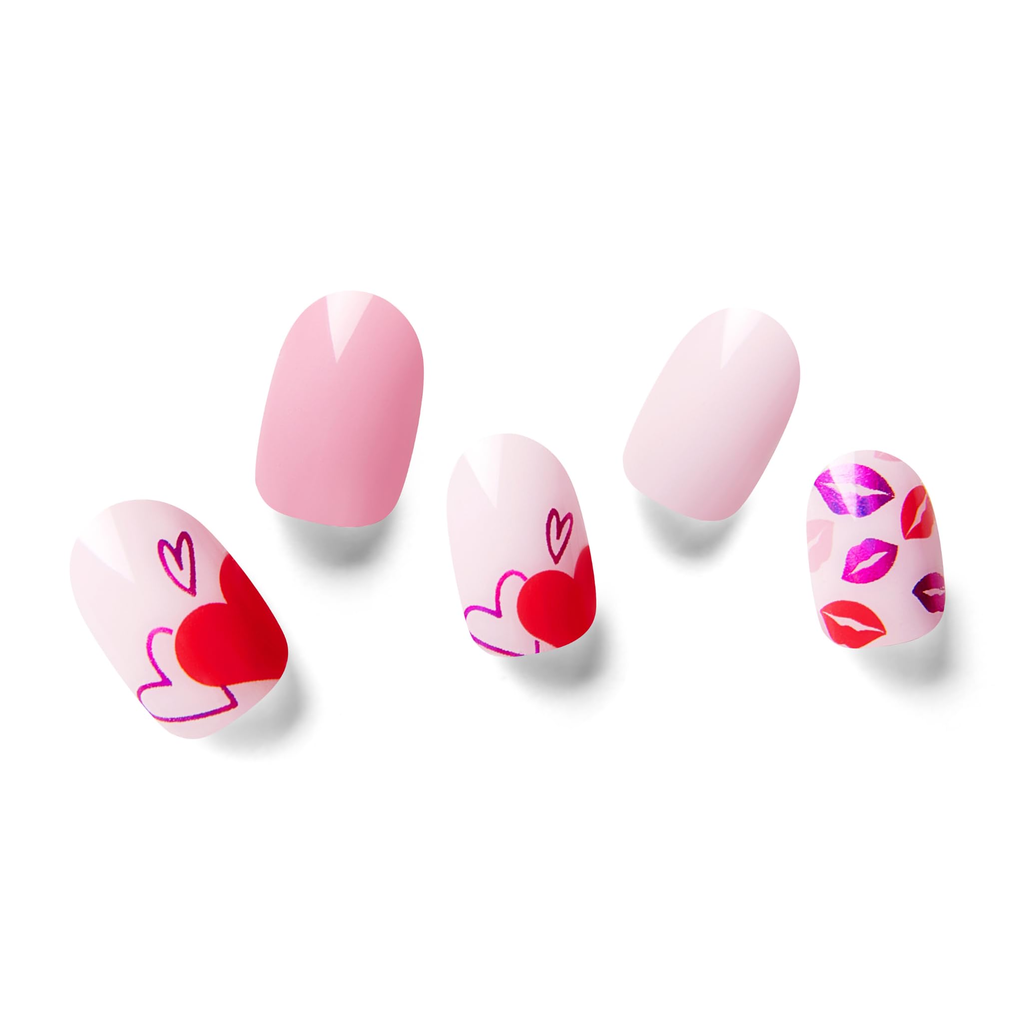 NAILOG Semi Cured Gel Nail Strips, 34 pcs Salon-Quality Gel Nail Stickers, Long Lasting Nail Wraps for Women with Soft Gel Finish, Vintage Print & Silver Glitter (Seal of Love) — image 1