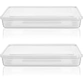 2 Pcs Dumpling Storage Boxes, Sealed Freezer Containers for Refrigerator | Sealed food containers for dumplings and foods, ideal for kitchen storage and organized refrigerator use.