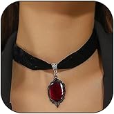 wsycoo Choker Necklace for Women Vampire Necklace Gothic Necklaces for Women Vintage Victorian Black Velvet Glass Choker Halloween Necklaces Gothic Jewelry Accessories Womens Halloween Costumes 2025
