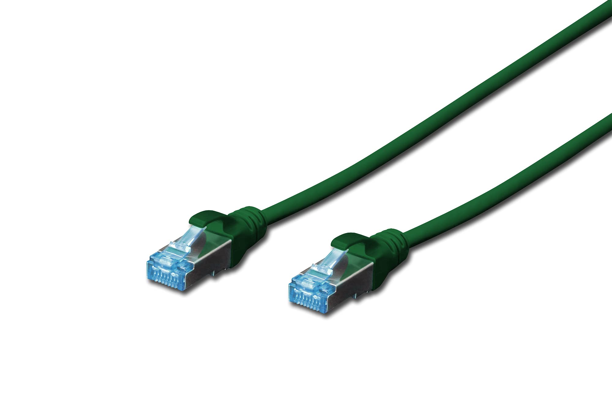 DIGITUS LAN Cable Cat 5e - 0.5m - RJ45 Network Cable - SF/UTP Shielded - 1 Gbps - Compatible with Cat6 and Cat6A - Green