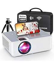 1080P HD Projector, WiFi Projector Bluetooth Projector, FANGOR 230" Portable Movie Projector with Tripod, Home Theater Video Projector Compatible with HDMI, VGA, USB, Laptop, iOS & Android Smartphone