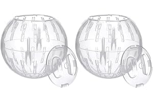 Abaodam 2 Pieces Hamster Exercise Ball Mini Guinea Pigs Running Ball Transparent Plastic Wheel for Small and Medium Hamsters 