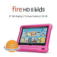 Fire HD 8 Kids tablet, 8” HD display, ages 3-7, 32 GB, Pink Kid-Proof Case