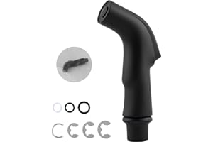 ANJOES Universal Kitchen Sink Spray Attachment, Sink Side Sprayer Head Replacement Compatible with Oakbrook/Delta/Moen/Kohler/Glacier Bay Faucets, Pull Out Nozzle Head, Matte Black