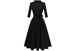 Meetjen Women's Vintage Tea Dress Fall Fit and Flare 3/4 Sleeve Elegant Cocktail Party Formal Church Dresses 2025
