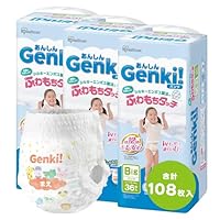 Pants Big Size: Genki! Iris Ohyama Diapers, Big Case, 108 Sheets (36 Sheets x 3)