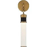 Savoy House 9-1638-1-143 ABEL Vintage Sleek White Opal Glass Tube Wall Sconce, Integrated LED 1-Light 8 Watt, 20" H x 5" W, M