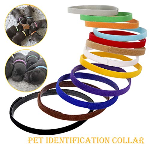 Sowaka12 Pcs Puppy Whelping Collars Multicolor Adjustable Double Sided