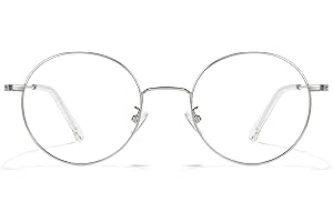 Cyxus Round Blue Light Glasses for Men Women Wire Frame UV Blocking Computer Glasses Clear Lens Metal Ultralight Eyewear