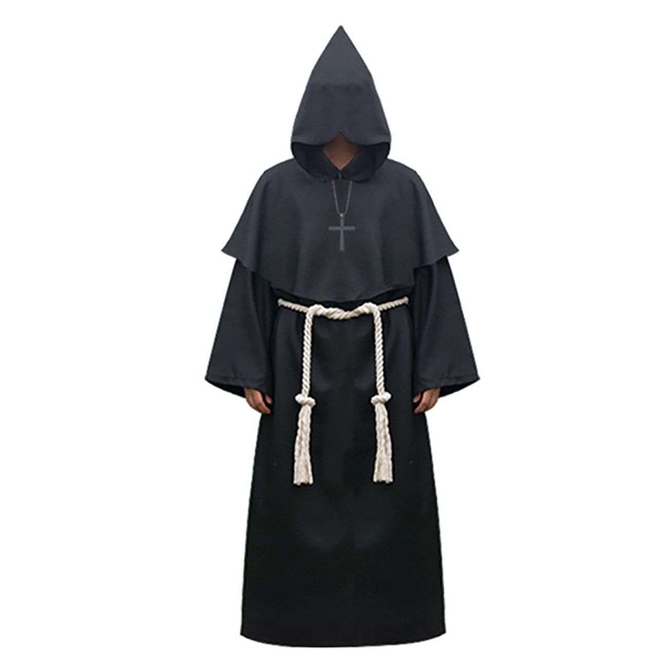 Feynman Men's Monk Costume Monk Robe Priest Robe Costume with Hood Medieval Renaissance Hood — image 1