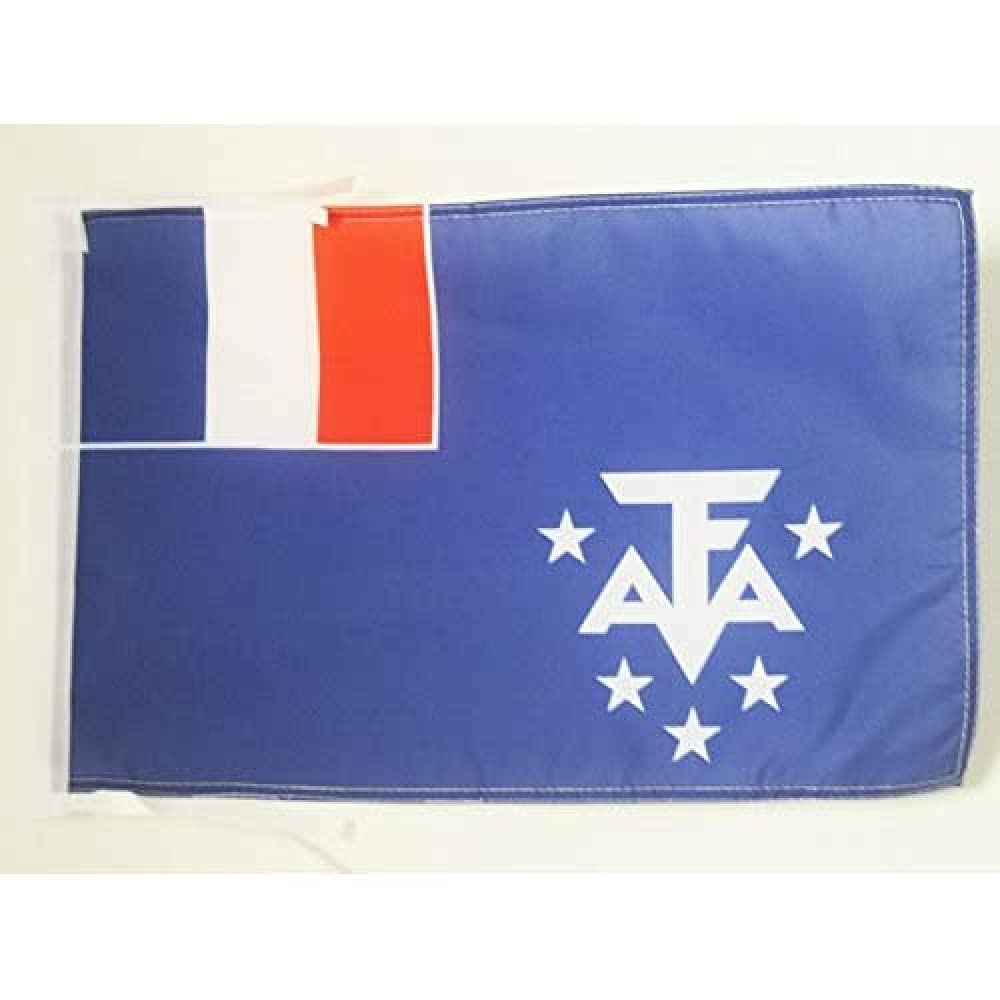 AZ FLAG - French Southern and Antarctic Lands Flag - 18'' x 12'' - 100% Polyester France Small Banner with Two Cords - Fade Resistant - Vivid Colors - 18x12 in - 45x30 Cm — image 1