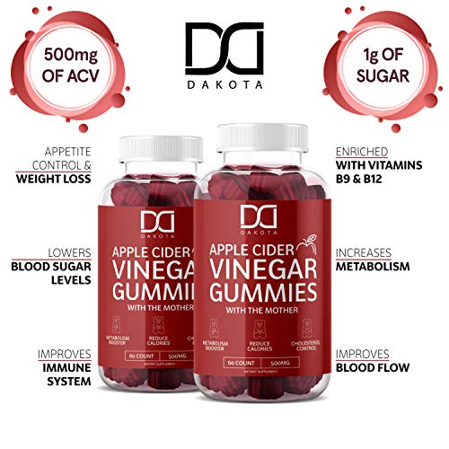 Organic Apple Cider Vinegar Gummies ACV Supplement for Weight Loss with