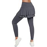 ANIVIVO Skirted Leggings for Women Capri, Athletic Tennis Skirt with Leggings Golf Pickleball Clothes with Pockets