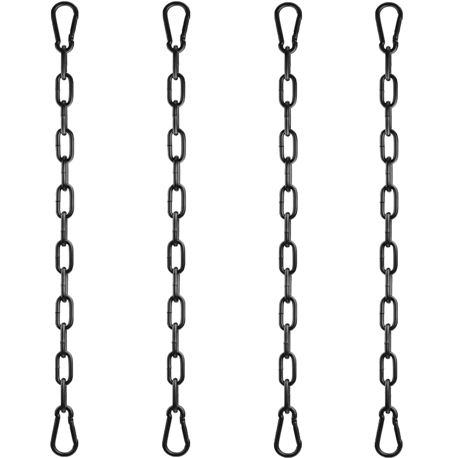 Panexf Steel Chain Heavy Duty 4 Pcs Hanging Chair Chain with 8 Pcs Carabiners, Garden Swing Chains Ø4mm 50cm Metal Hammock Chain for Swing Hanging Chairs