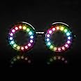 GloFX Programmable LED Glasses - 350 Full Color Modes - USB Rechargeable Light Up Glasses for Edm Music Festival Rave Party Dance Performance Cosplay Costume