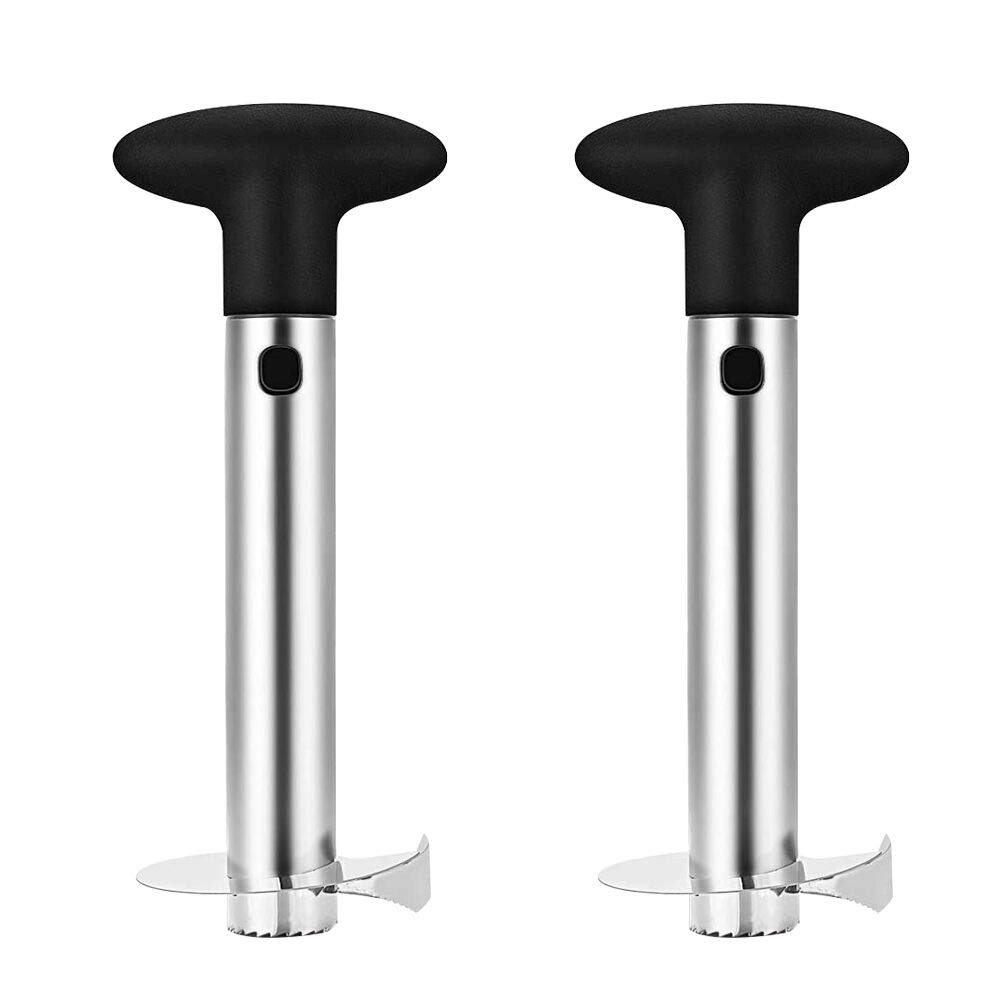 2 Pcs Pineapple Corer, Stainless Steel Pineapple Peeler Corer Remover Slicer Tool for Home & Kitchen with Sharp Blade for Diced Fruit Rings