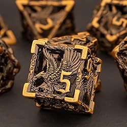 KERWELLSI Hollow Metal DND Dice Set, 7pcs D&D Dice
