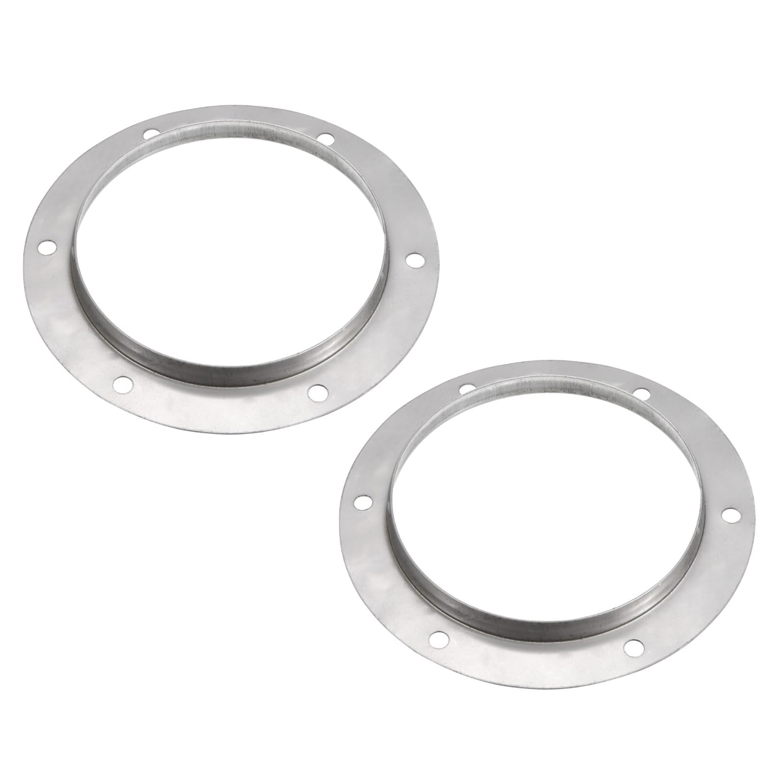 PATIKIL 6" Duct Connector Flange, 2 Pack Straight Pipe Exhaust Flange Stainless Steel Duct Mounting Plate for Heating Cooling Ventilation HVAC System