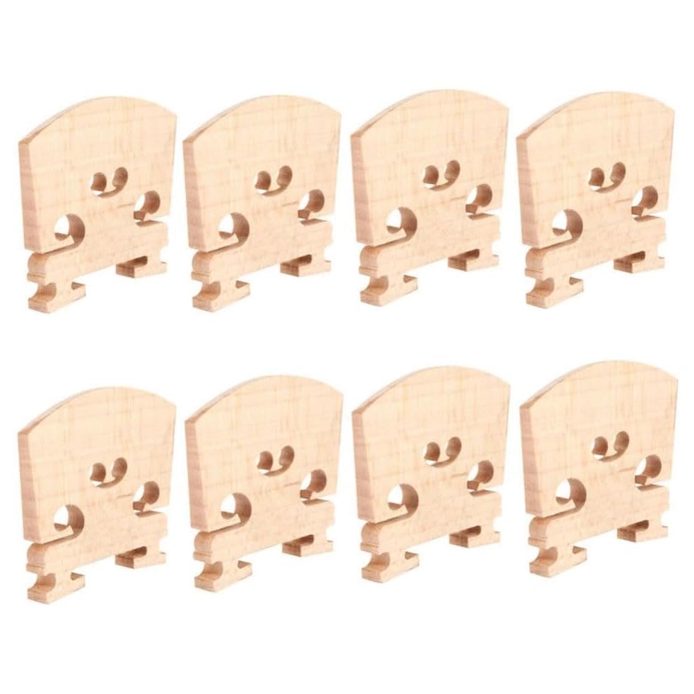 MuzcYM 8pcs Violin Bridges, Solid Maple Full Size Bridge for 4/4 Size Violin