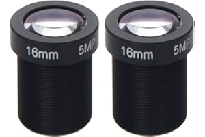 Othmro 2Pcs 16mm Camera Lens 5MP F2.0 Pixels Security WiFi Camera Lens, 1/2.5 Inch Wide Angle for Camera M12 Threaded Dia for IP Camera Panoramic Camera Lens
