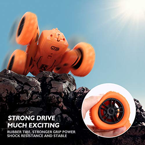 Peradix Macchina Telecomandata per Bambini, 4WD Auto Telecomandata con Batteria Ricaricabile (Arancia)