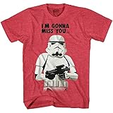 Star Wars Stormtrooper Miss You Storm Trooper Funny Humor Pun Adult Men's Graphic Tee T-Shirt (Red Heather, Small)