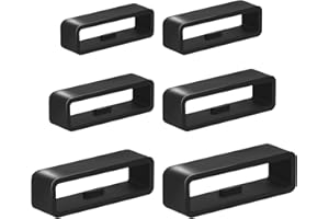 Vnsuyo 6 Pcs Watch Band Keepers, 16mm/18mm/20mm/22mm /24mm/26mm Watch Strap Holder Loops Retainer, Black Silicone Watch Band Fastener Rings Replacement Parts for Smart Sport Watches