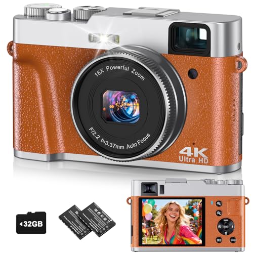 4K Digital Camera for Photography, 48MP Autofocus Vlogging Cameras with 16X Digital Zoom, 2.8