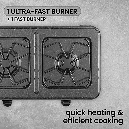 ABBA Double Burner Portable Propane StoveTop Lightweight Alloy Steel