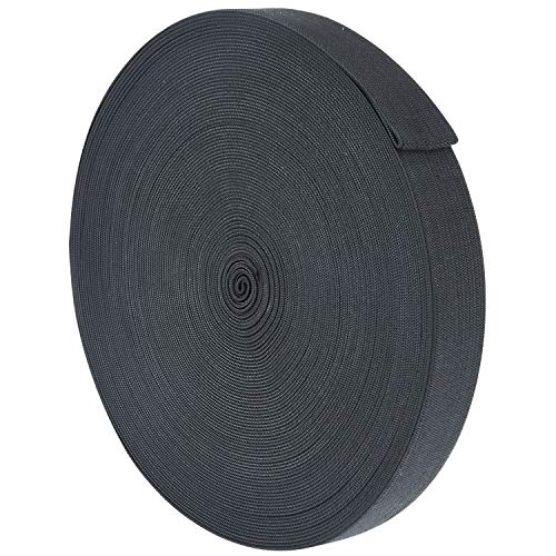 Sunmns 20 Yards Sewing Knit Stretch Elastic Band Spool, 1 inch Width (Black)