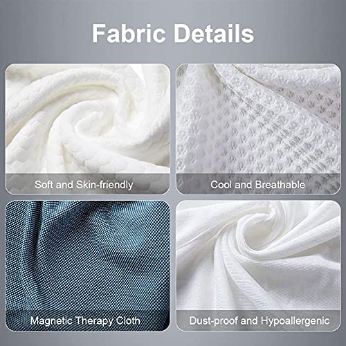 Contour Memory Foam Pillow for Neck Pain, Ergonomic Orthopedic Cervical Pillows for Sleeping with Magnetic Therapy Cloth(Queen)