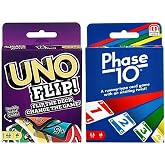 Mattel Flip and Phase 10 Card Game, Combo Pack of 2