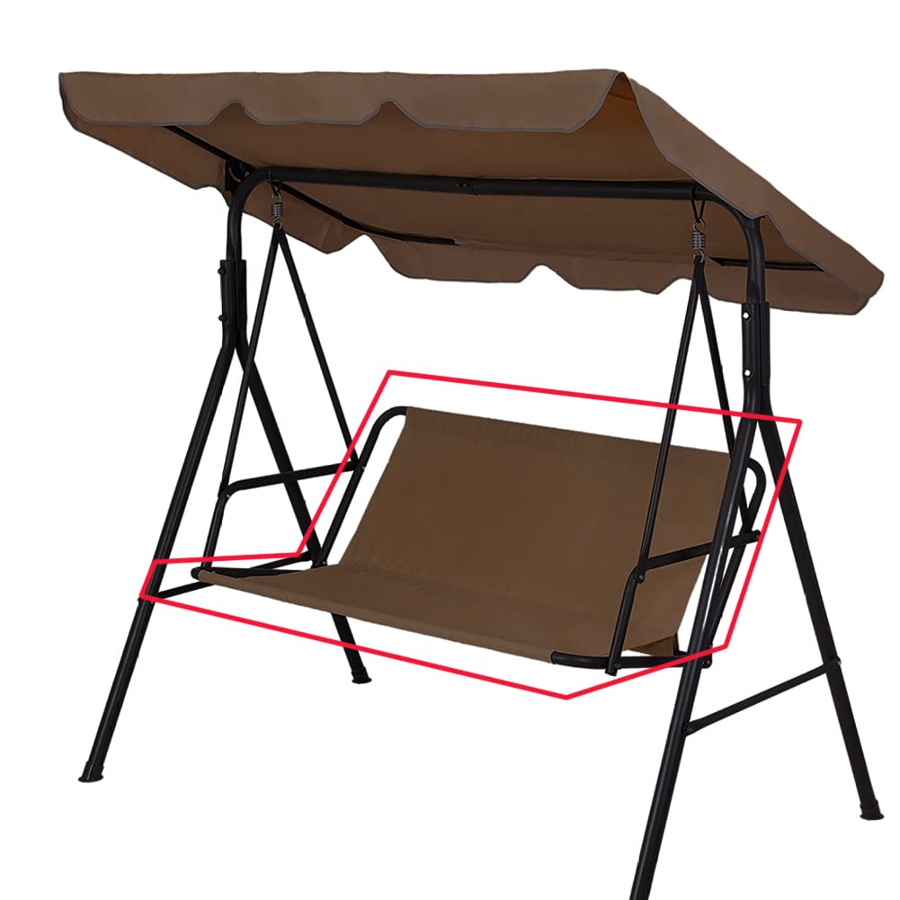 WingFly Replacement Garden Swing Seat Cover, Durable 600D Oxford Fabric Garden Swing Chair Cover Outdoor, Fit for 2 and 3 Seater Swing Chair 115x48x48cm Brown