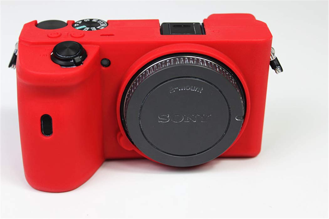 A6600 Case, Zakao Soft Silicone Bag Lightweight Slim Skin Rubber Protective Digital Camera Case Cover for Sony Alpha A6600 (Red)