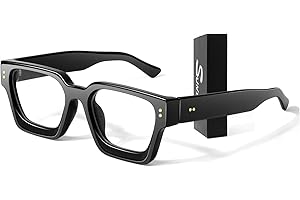 SUNIER Oversized Thick Square Fake Glasses for Women Men,Fashion Preppy Clear Lens Eyeglasses with 100% UV400 Protection