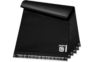 POLYSELLS 100 pcs 7.5x10.5 Inches Black Poly Mailers Shipping Envelopes, Strong Adhesive Sealing, Waterproof, and Tear-resistant Postal Mailing Bags for Clothing, Books, and Accessories