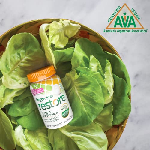 Fergon Iron Restore Chewable Tablets Gentle on Stomach, Non