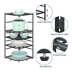 LUMAMU 2 Pack Stackable Corner Shelf Stand, Height