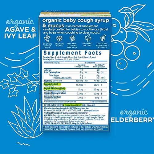Mommy's Bliss Organic Baby Cough Syrup and Mucus + Immunity Support