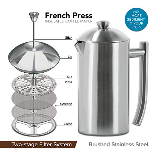 Frieling DoubleWalled StainlessSteel French Press Coffee Maker