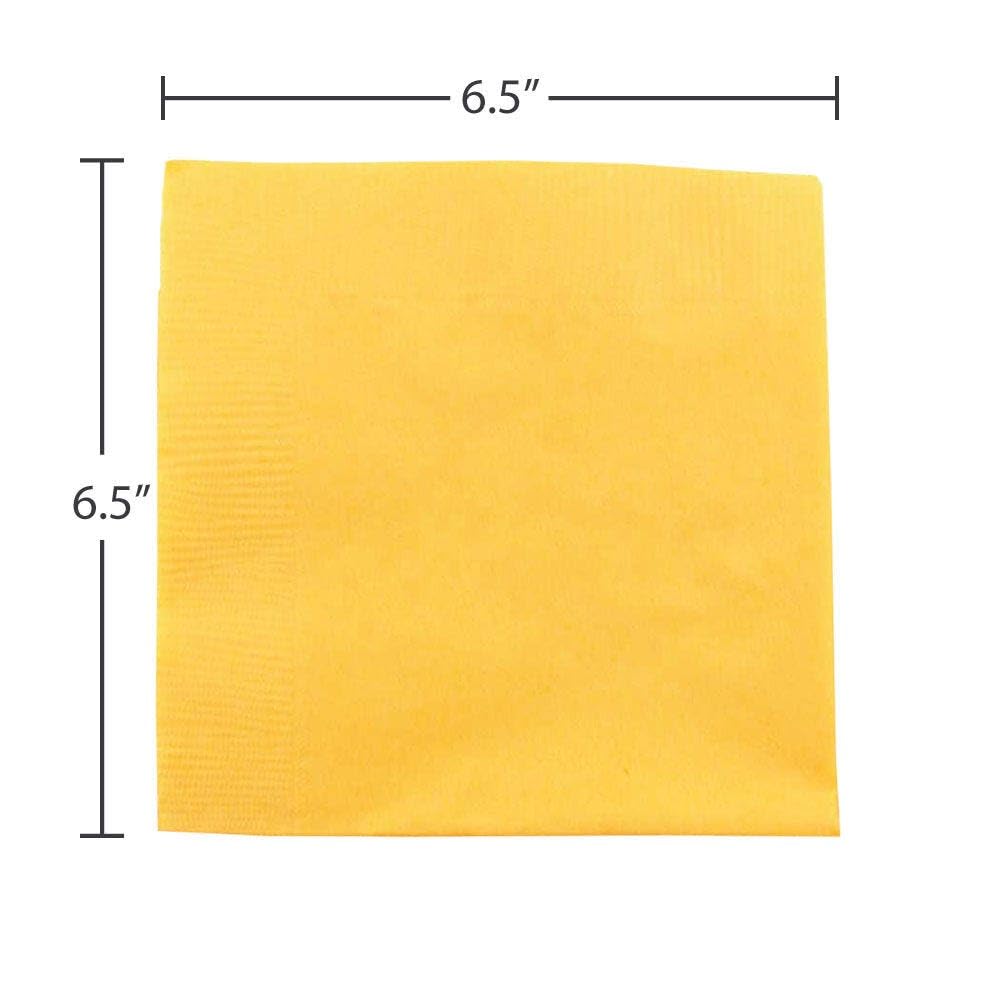 JAM PAPER Medium Lunch Napkins - 6 1/2 x 6 1/2 - Yellow - 40/Pack