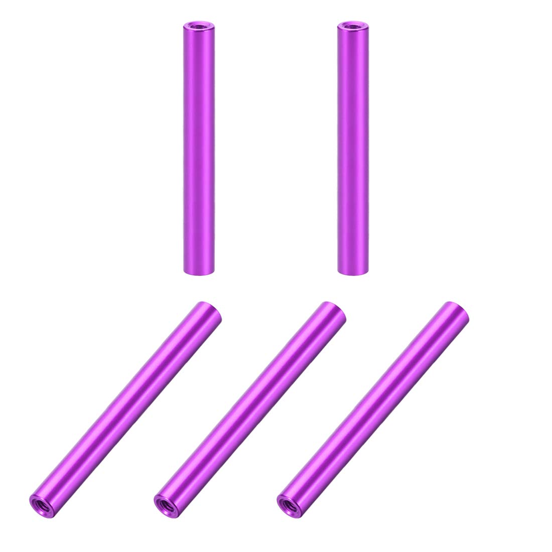sourcing map 5 Pcs M3x40mm Round Aluminum Standoff Column Spacer Female Purple for Drone FPV Quadcopter Racing RC Multirotors Parts DIY