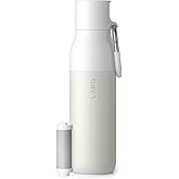 LARQ Bottle Filtered - Insulated Stainless Steel Water Bottle BPA Free with Nano Zero Technology and Long-Lasting Filters, Granite White, 17oz
